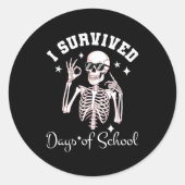 I Survived 67 Days Of School Skeleton Student Teac Runder Aufkleber (Vorderseite)