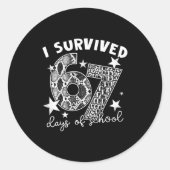 I Survived 67 Days Of School Snake, Alligator Rept Runder Aufkleber (Vorderseite)