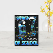 I Survived 67 Days Of School Soccer Boys Kids Six  Karte (Gelbe Blume)