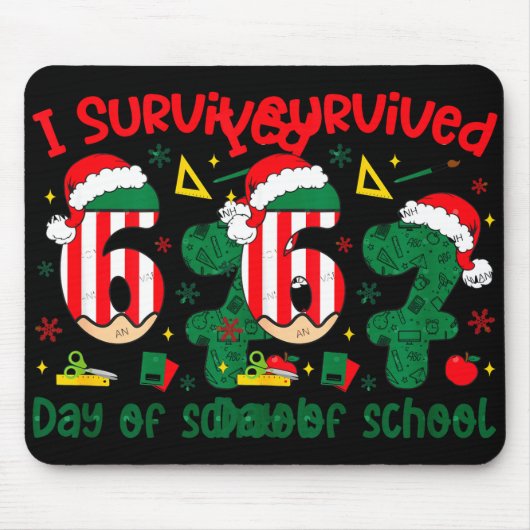 I Survived 67 Days Of School Student Christmas Hum Mousepad (Vorne)