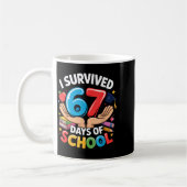 I Survived 67 Days Of School Student Fun Vibe End Kaffeetasse (Links)