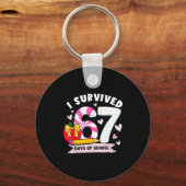 I Survived 67 Days Of School Student Humor Design Schlüsselanhänger (Vorderseite)