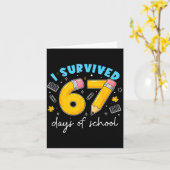 I Survived 67 Days Of School Students Teachers 100 Karte (Gelbe Blume)