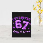 I Survived 67 Days Of School Students Teachers 100 Karte (Gelbe Blume)