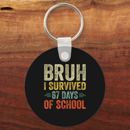 I Survived 67 Days Of School Teacher 6 7 Boys Kids Schlüsselanhänger (Vorderseite)