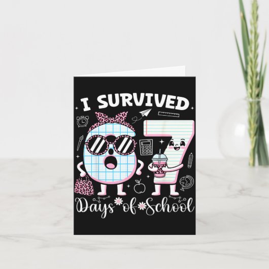 I Survived 67 Days Of School Teacher Student Leopa Karte (Vorderseite)