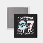 I Survived 67 Days Of School Teacher Student Leopa Magnet (Vorderseite/Rückseite)