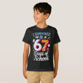 I Survived 67 Days Of School Teacher Student Meme  T-Shirt (Vorne ganz)