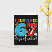 I Survived 67 Days Of School Teacher Student Six S Karte (Gelbe Blume)