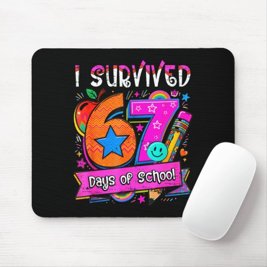 I Survived 67 Days Of School Teacher Student Six S Mousepad (Mit Mouse)
