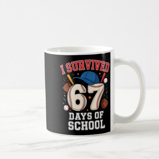 I Survived 67 Days Of School Teachers Students Bas Kaffeetasse (Rechts)