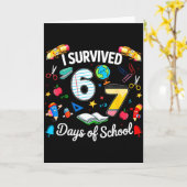 I Survived 67 Days Of School Teachers Students Boy Karte (Gelbe Blume)