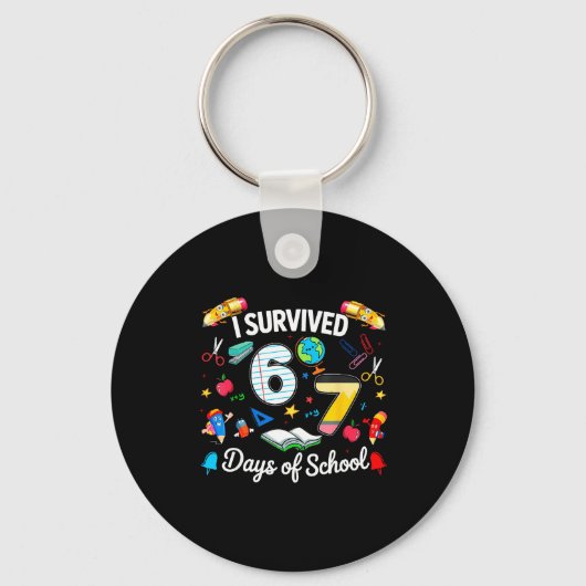 I Survived 67 Days Of School Teachers Students Boy Schlüsselanhänger (Vorderseite)