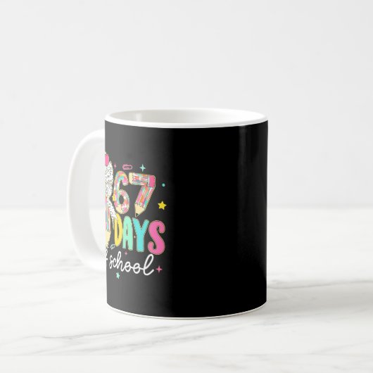 I Survived 67 Days Of School Teachers Students Fun Kaffeetasse (Vorderseite Links)