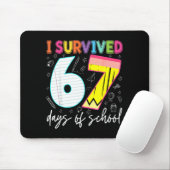 I Survived 67 Days Of School Teachers Students Fun Mousepad (Mit Mouse)