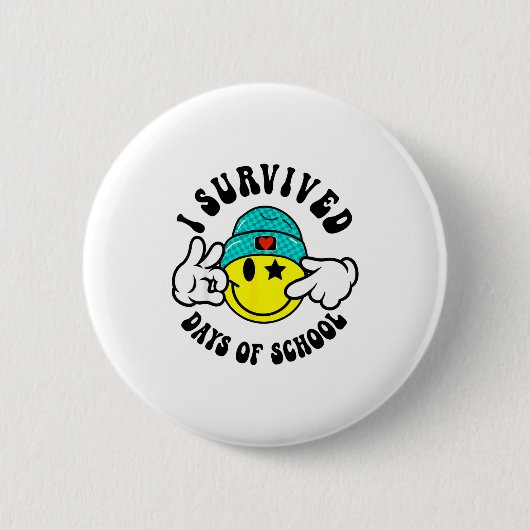 I Survived 67 Days Of School Teachers Students Six Button (Vorderseite)