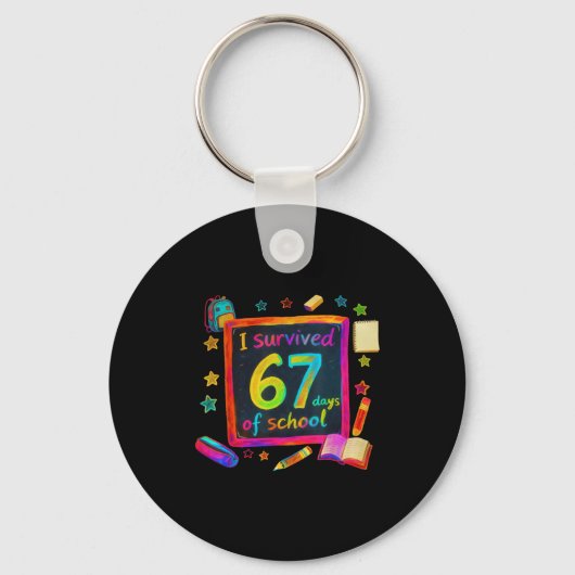 I Survived 67 Days Of School Teachers Students Six Schlüsselanhänger (Vorderseite)