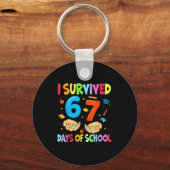 I Survived 67 Days Of School Teachers Students Six Schlüsselanhänger (Vorderseite)