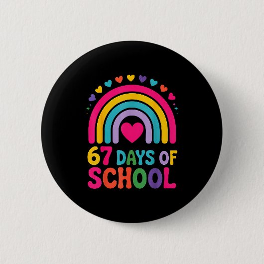 I Survived 67 Days Of School Tie Die Rainbow Lover Button (Vorderseite)