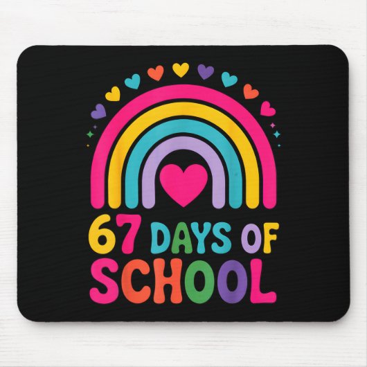 I Survived 67 Days Of School Tie Die Rainbow Lover Mousepad (Vorne)