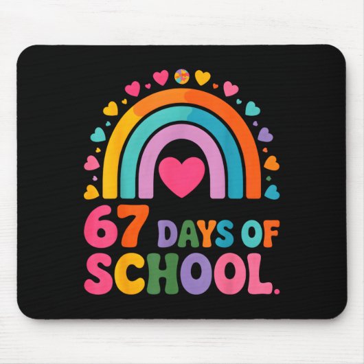 I Survived 67 Days Of School Tie Die Rainbow Lover Mousepad (Vorne)