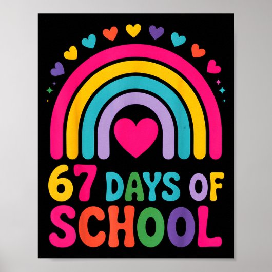 I Survived 67 Days Of School Tie Die Rainbow Lover Poster (Vorne)