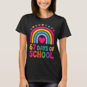 I Survived 67 Days Of School Tie Die Rainbow Lover T-Shirt (Vorderseite)