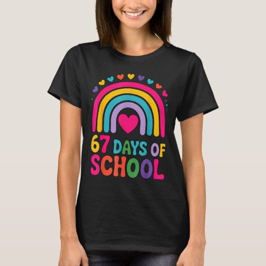 I Survived 67 Days Of School Tie Die Rainbow Lover T-Shirt (Vorderseite)