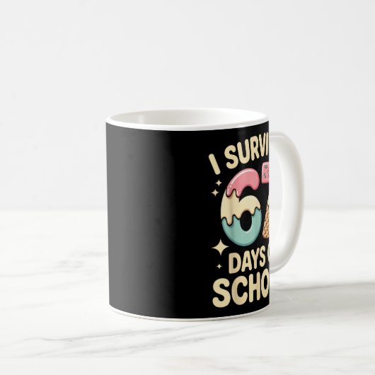 I Survived 67 Days Of School With A Funny Ice Crea Kaffeetasse (VorderseiteRechts)