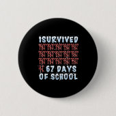 I Survived 67 Days Of School Xmas Candy Cane Tally Button (Vorderseite)