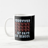 I Survived 67 Days Of School Xmas Candy Cane Tally Kaffeetasse (Links)