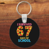 I Survived 67 Days Of School Zza Six Seven Teacher Schlüsselanhänger (Vorderseite)