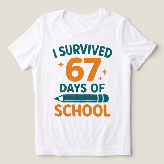 I Survived 67 Days School Funny Meme Tri-Blend Shirt (Design Vorderseite)