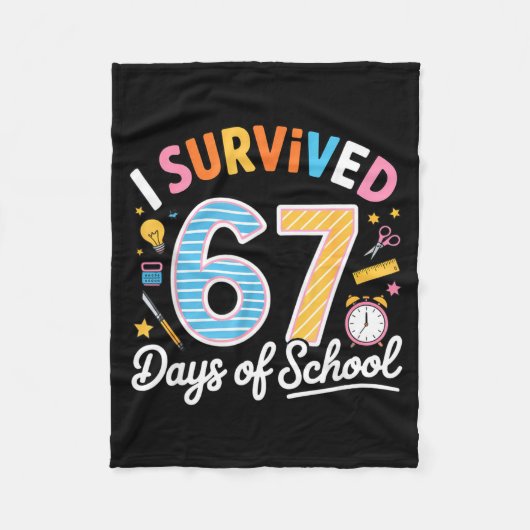 I Survived 67 Days School Funny Six Seven Meme Tea Fleecedecke (Vorderseite)