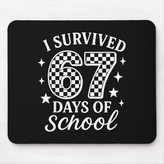 I Survived 67 Six Seven Days Of School Checkered B Mousepad (Vorne)