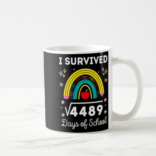 I Survived 67 Square Root Days Of School Funny Mem Kaffeetasse (Rechts)