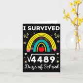 I Survived 67 Square Root Days Of School Funny Mem Karte (Gelbe Blume)