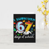I Survived 67th Day Of School Six Seven Kids  Karte (Gelbe Blume)