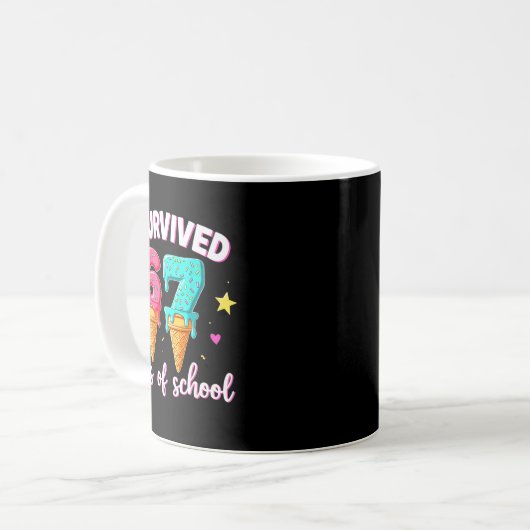 I Survived 67th Days School Drip Ice Cream Funny 6 Kaffeetasse (Vorderseite Links)