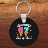 I Survived 67th Days School Drip Ice Cream Funny 6 Schlüsselanhänger (Vorderseite)