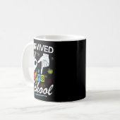 I Survived 6 7 Days Of School With Hands Funny Mem Kaffeetasse (Vorderseite Links)