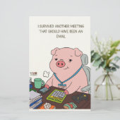 I Survived Another Meeting Briefpapier (Stehend Vorderseite)