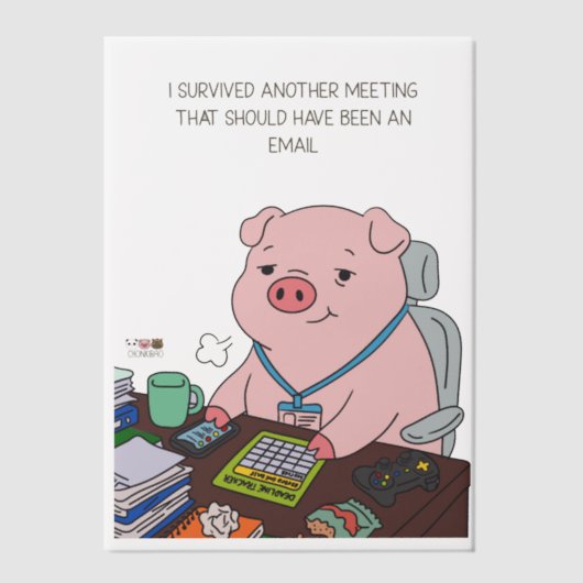 I Survived Another Meeting Pergament Einladungen (Vorderseite)