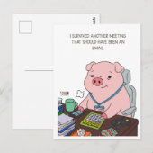 I Survived Another Meeting Postkarte (Vorne/Hinten)