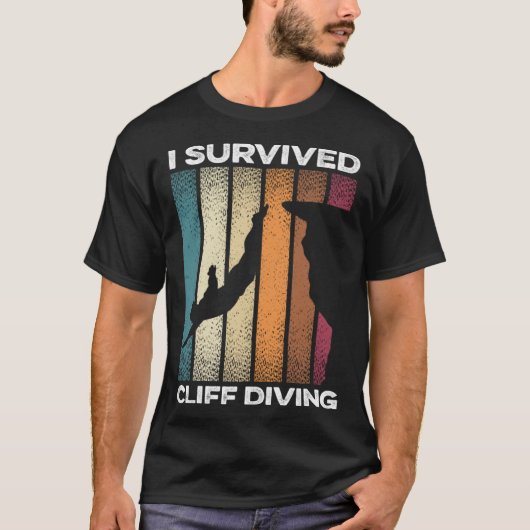 I Survived Cliff Diving Cliff Dive Cliff Jumping T T-Shirt (Vorderseite)