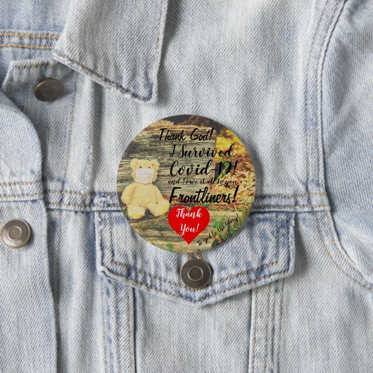I Survived COVID-19 Badge. Button (Beispiel)