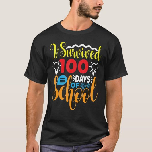 I Survived First Days Of School Funny Student Teac T-Shirt (Vorderseite)
