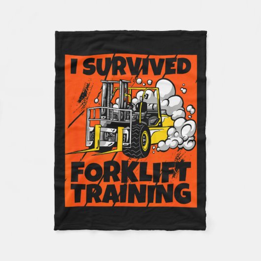 I Survived Forklift Training, New Forklift Operato Fleecedecke (Vorderseite)