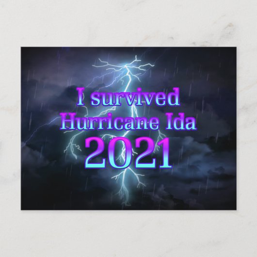 I Survived Hurricane Ida Postkarte (Vorderseite)
