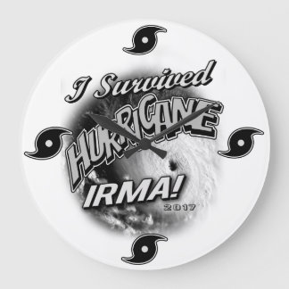 I Survived Hurricane Irma Clock Große Wanduhr